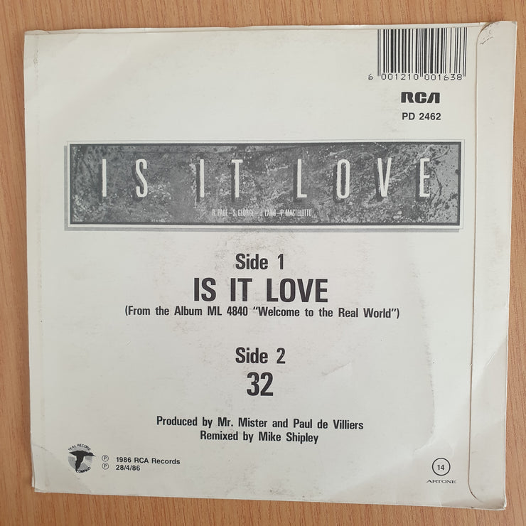 Mr. Mister – Is It Love - Vinyl 7” Record  (VG+) (Aryeh)