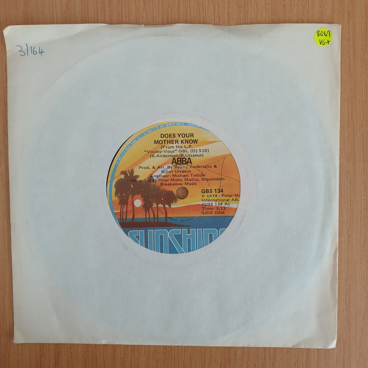 ABBA – Does Your Mother Know - Vinyl 7” Record  (VG+) (Aryeh)