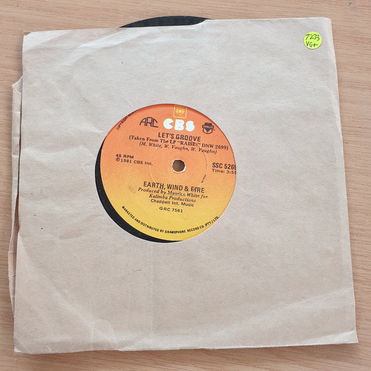 Earth, Wind & Fire – Let's Groove  - Vinyl 7” Record  (VG+) (Aryeh)