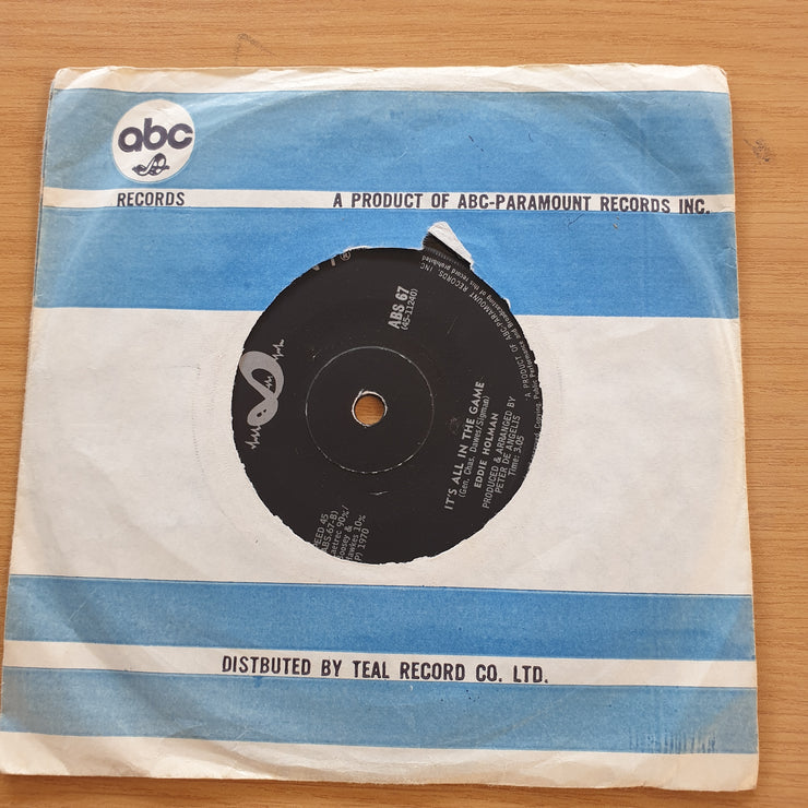 Eddie Holman – Hey There Lonely Girl - Vinyl 7” Record  (VG+) (Aryeh)