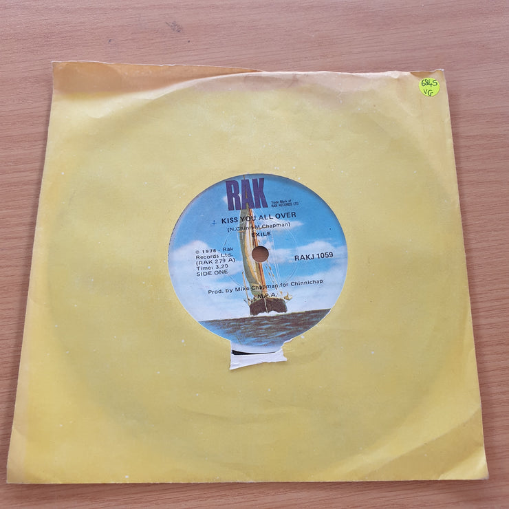 Exile  ‎– Kiss You All Over - Vinyl 7" Record  (VG)
