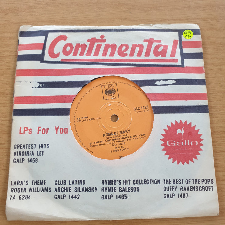 Sutherland Brothers & Quiver – Arms Of Mary / We Get Along - Vinyl 7" Record  (VG+)