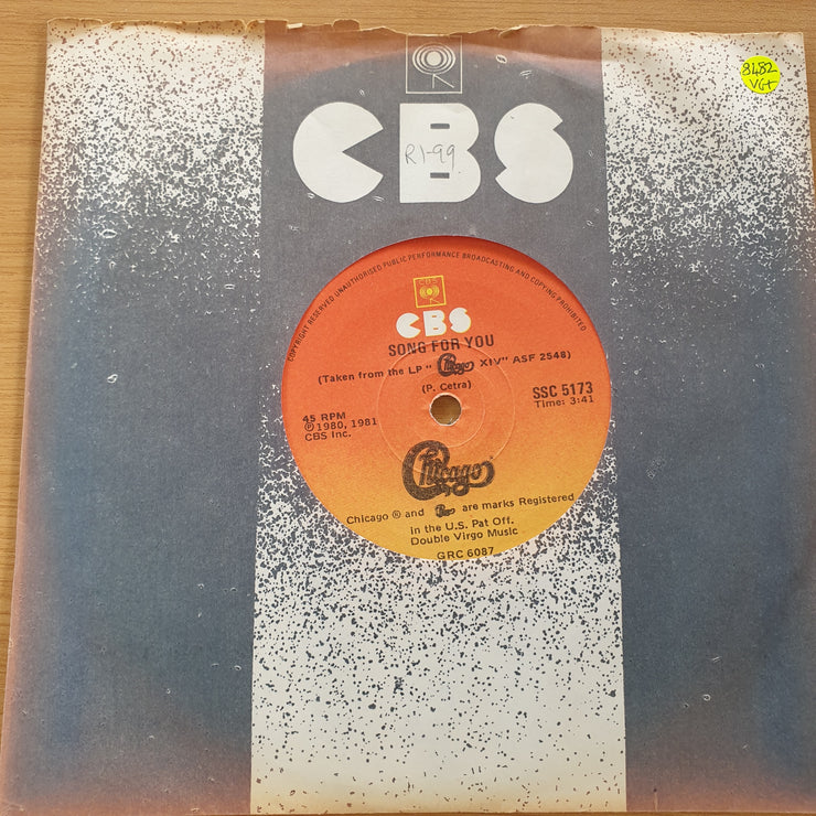 Chicago – Song For You / American Dream  - Vinyl 7" Record (VG+)