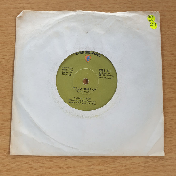 Alice Cooper – Hello Hurray / Generation Landslide - 7” Record (VG+)  (MWA)