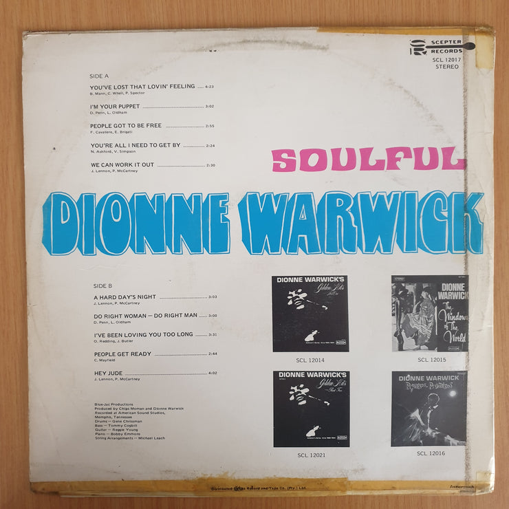 Dionne Warwick – Soulful – Vinyl LP Record - Very-Good Quality (VG)  (verry)