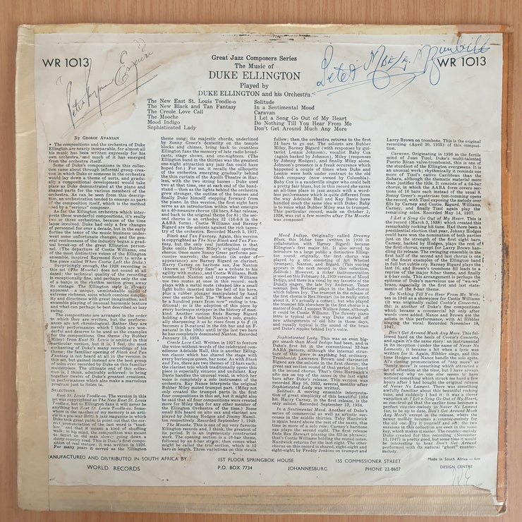 Duke Ellington – The Music Of Duke Ellington Played By Duke Ellington - Vinyl LP Record - Good+ Quality (G+) (gplus)