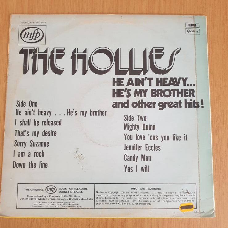 The Hollies ‎– He Ain't Heavy, He's My Brother - Vinyl LP Record - Very-Good+ Quality (VG+) (verygoodplus)