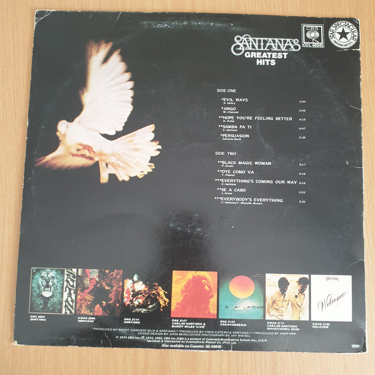 Santana ‎– Santana's Greatest Hits (Star Spectacular Original Artists) - Vinyl LP Record - Very-Good+ Quality (VG+) (verygoodplus)