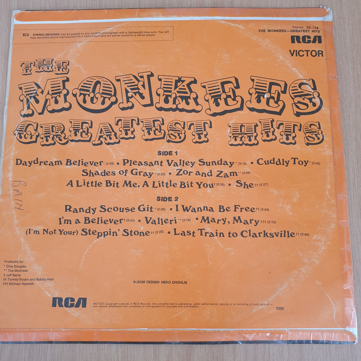 Monkees - Greatest Hits - Vinyl LP Record - Good+ Quality (G+) (gplus)