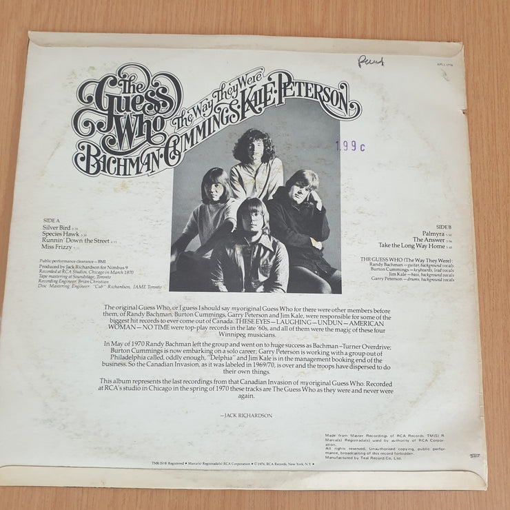 The Guess Who – The Way They Were – Vinyl LP Record - Very-Good+ Quality (VG+) (verygoodplus)