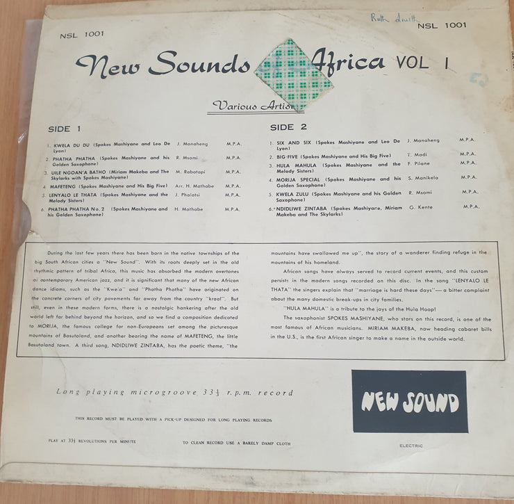 New Sounds Of Africa Vol. 1 - Phatha-Phatha And Kwelas (Spokes/Makeba..) - Vinyl LP Record (VG)