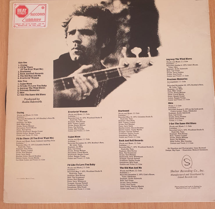 J.J. Cale – Okie   – Vinyl LP Record  (VG-)