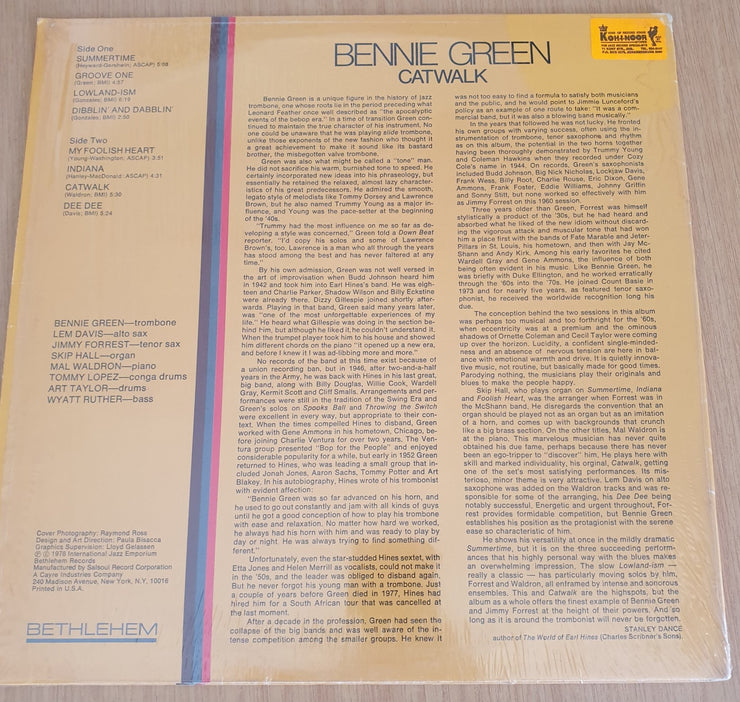Bennie Green – Catwalk - Vinyl LP Record (VG+)