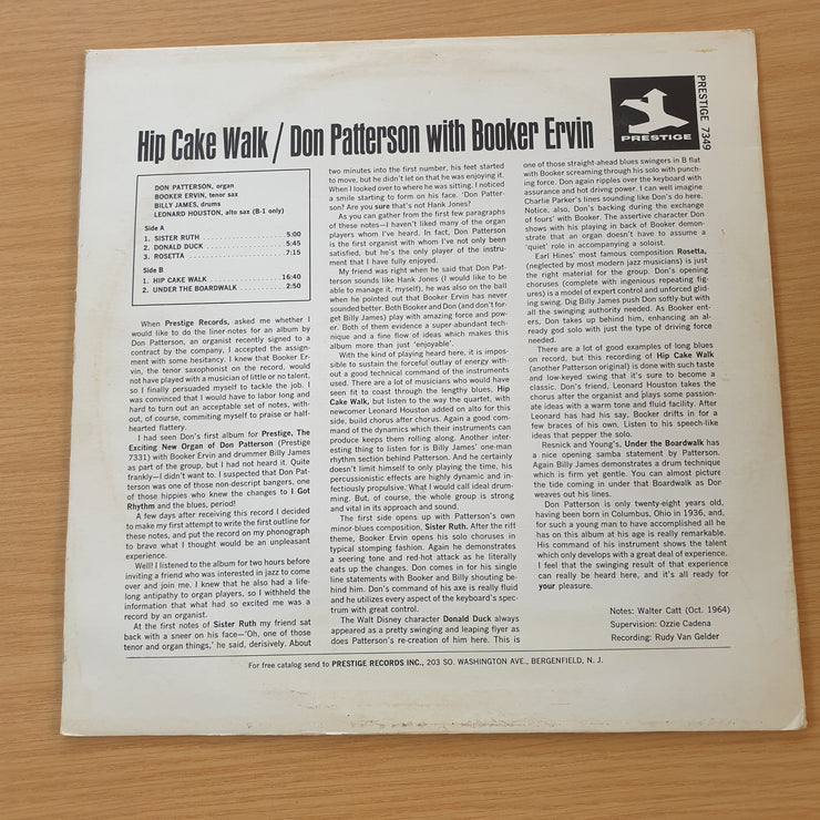 Don Patterson With Booker Ervin – Hip Cake Walk - Vinyl LP Record (VG)