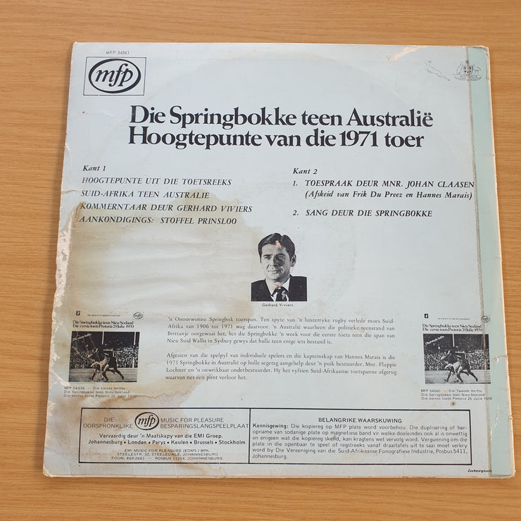 Springbokke teen Australie - Hoogpunte van die 1971 Rugby Toer  - Vinyl LP Record (VG)