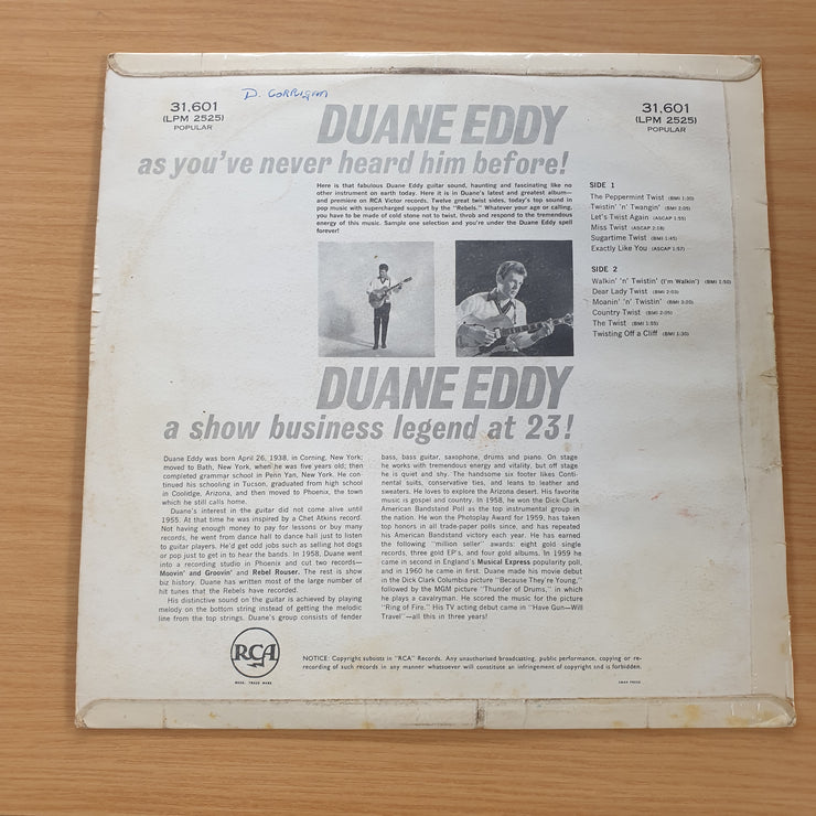 Duane Eddy ‎– Twistin' 'N' Twangin' - Vinyl LP Record (G+)