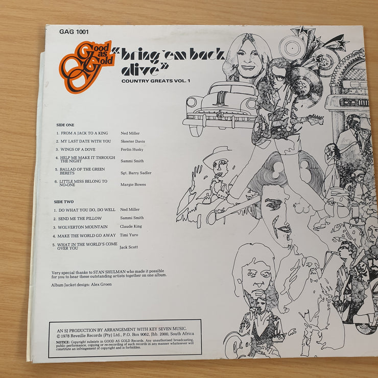 Bring 'em Back Alive - Country Greats Vol 1 - Vinyl LP Record  (VG+)