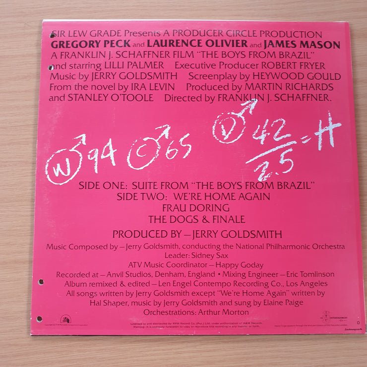 The Boys From Brazil – Jerry Goldsmith – Vinyl LP Record  (VG+)