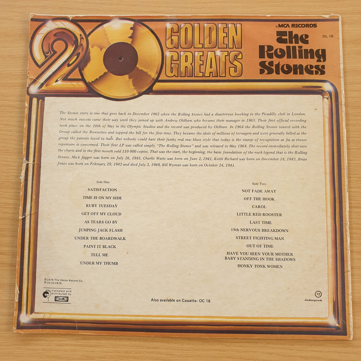 The Rolling Stones - 20 Golden Greats - Vinyl LP Record (VG+)
