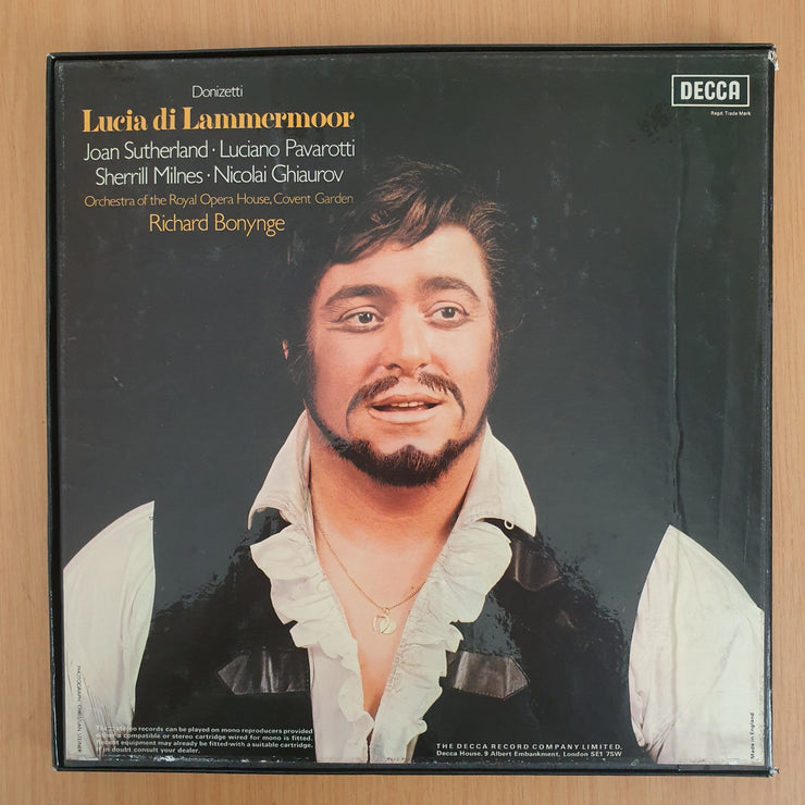 Donizetti -  Lucia Di Lammermoor - Sutherland, Pavarott - Royal Opera House, Covent Garden – 3 x Vinyl LP Record Box Set (VG+) (B6)