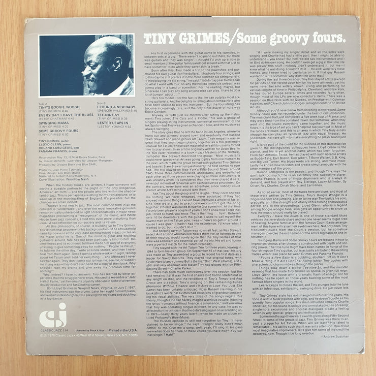 Tiny Grimes – Some Groovy Fours  - Vinyl LP Record  (G+)