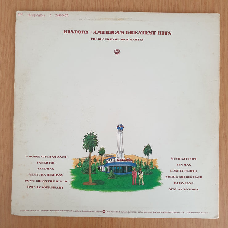 America – History - America's Greatest Hits (US) - Vinyl LP Record (VG+)