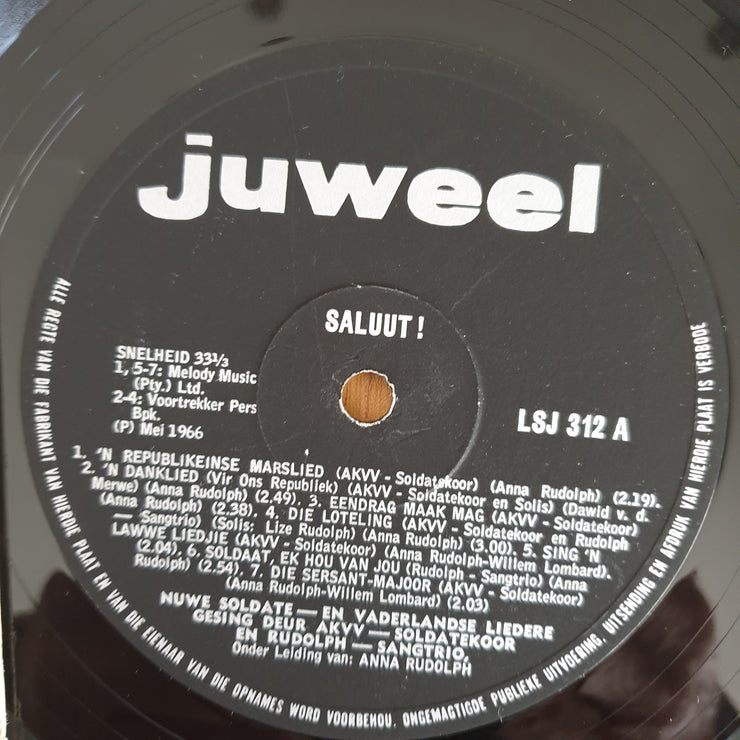 Saluut - Nuwe Soldate - En Vaderlandse Liedere - AKVV Soldatekoor - Vinyl LP Record (VG+)