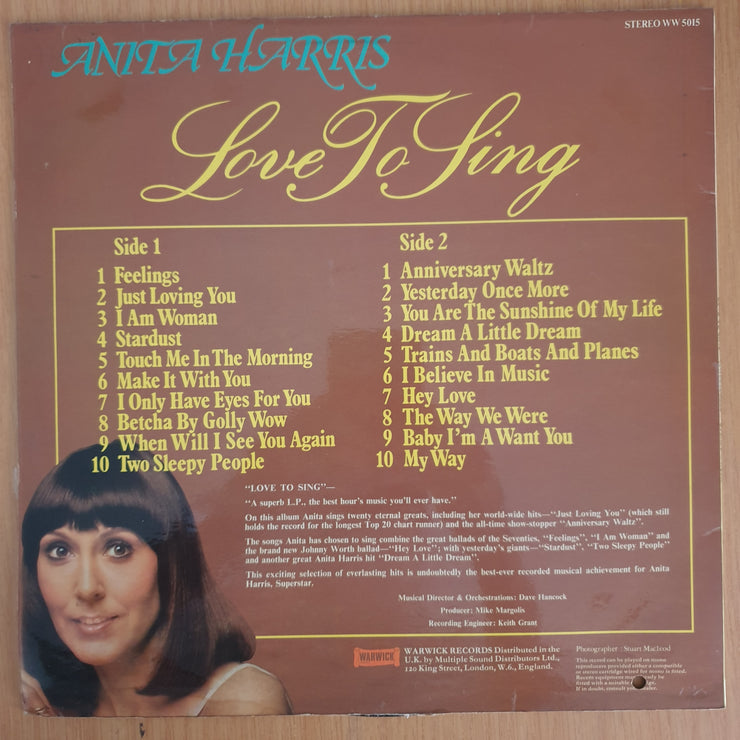 Anita Harris – Love To Sing - Vinyl LP Record (VG-)