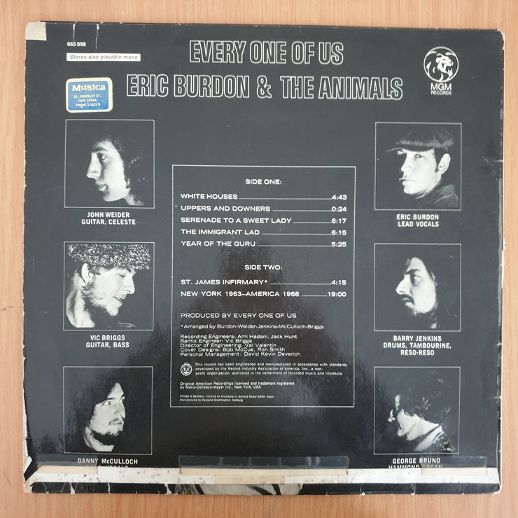 Eric Burdon & The Animals – Every One Of Us (Germany) - Vinyl LP Record (VG-)