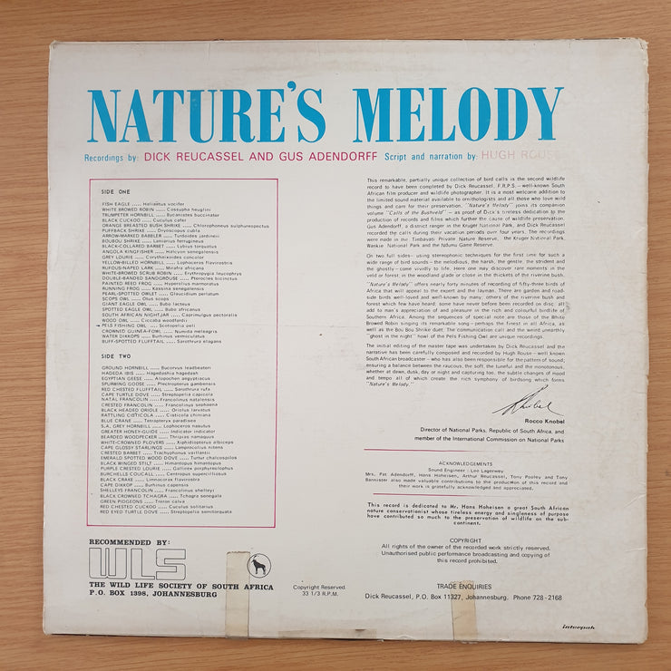 Nature's Melody - Superb Recording of 53 Birds of Africa - Vinyl LP Record (VG+)