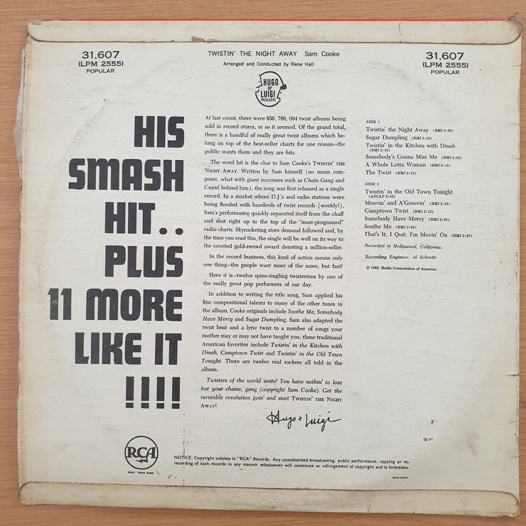 Sam Cooke – Twistin' The Night Away  – Vinyl LP Record (VG+)