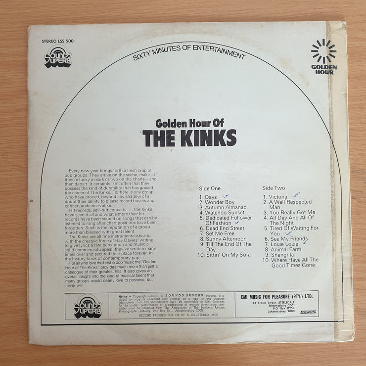 Golden Hour Of The Kinks  - Vinyl LP Record  (G+)