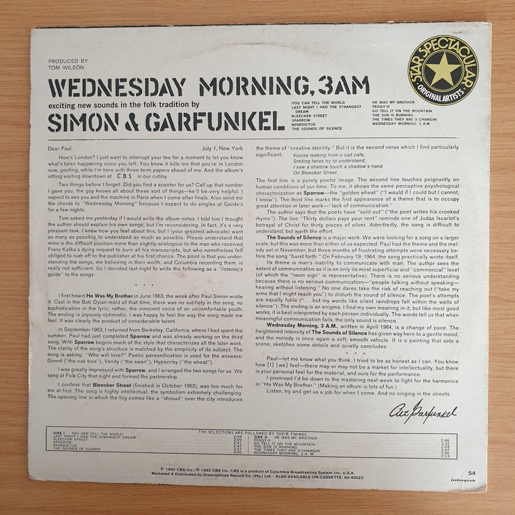 Simon & Garfunkel ‎– Wednesday Morning, 3 A.M.  (Star) - Vinyl LP Record (VG+)
