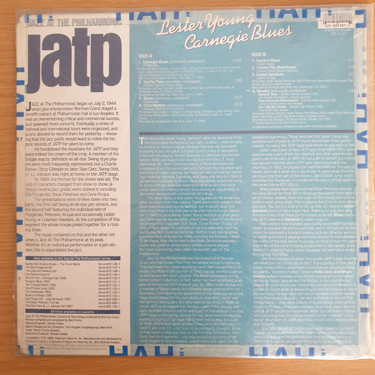 Lester Young – Carnegie Blues - Vinyl LP Record (VG+)