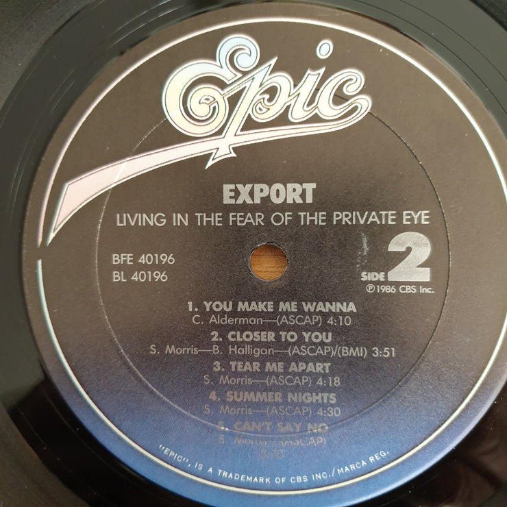 Export – Living In The Fear Of The Private Eye - Vinyl LP Record (VG+)