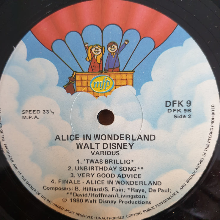 Walt Disney – Story And Songs And Music from Alice in Wonderland - Vinyl LP Record (VG+)