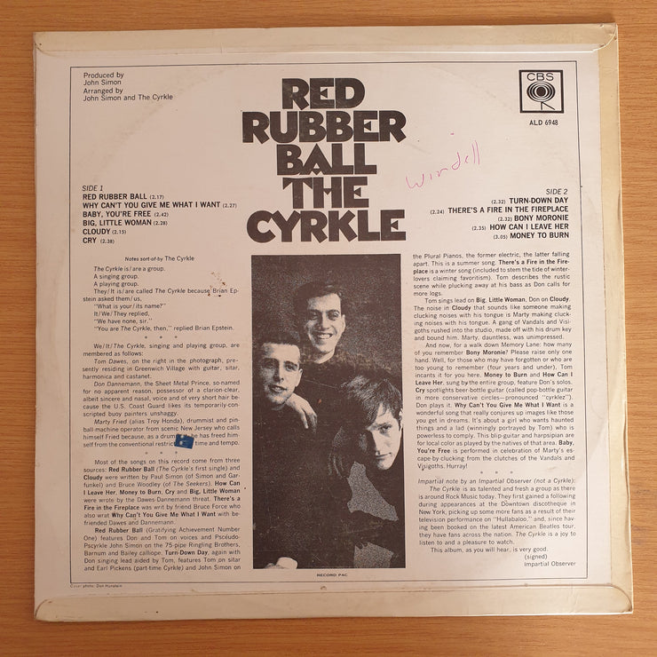 The Cyrkle – Red Rubber Ball – Vinyl LP Record (VG+)