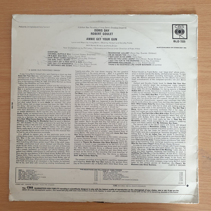 Annie Get Your Gun  - Doris Day, Robert Goulet – Vinyl LP Record  (VG-)