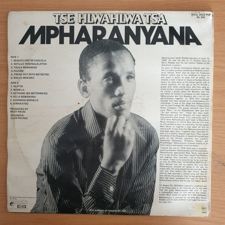 Mpharanyana And The Peddlers – Tse Hlwahlwa Tsa – Vinyl LP Record (VG+) (D)
