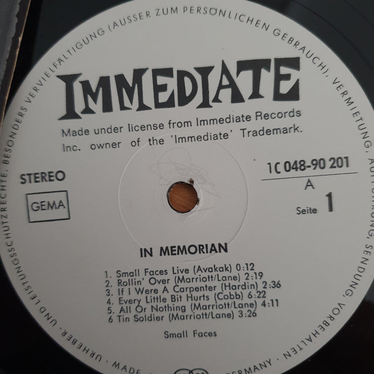 Small Faces – In Memoriam - Vinyl LP Record (VG+) (Copy)