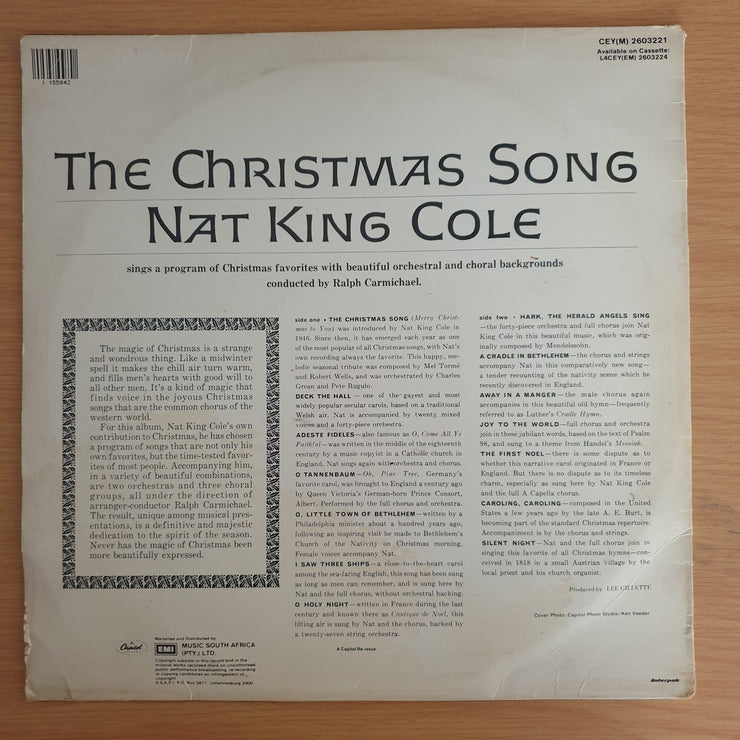 Nat King Cole - The Christmas Song - Vinyl LP Record (VG+)