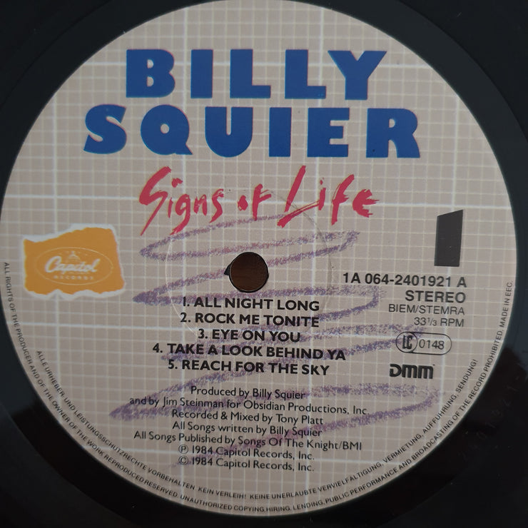 Billy Squier – Signs Of Life - Vinyl LP Record (VG+)