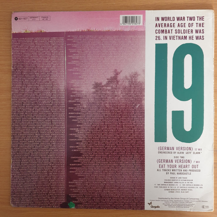 Paul Hardcastle – 19 (German Version) - Vinyl LP Record (VG+)