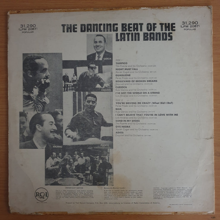 The Dancing beat Of The Latin Bands - Tito Puente, Xavier Cugat,Perez Prado - Vinyl LP Record  (G)