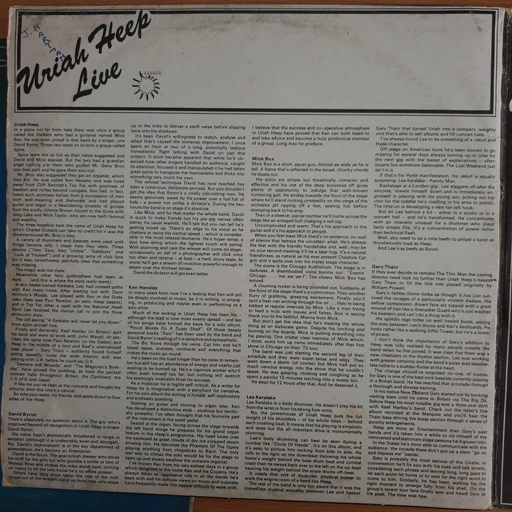 Uriah Heep ‎– Uriah Heep Live - Vinyl LP Record  (G)