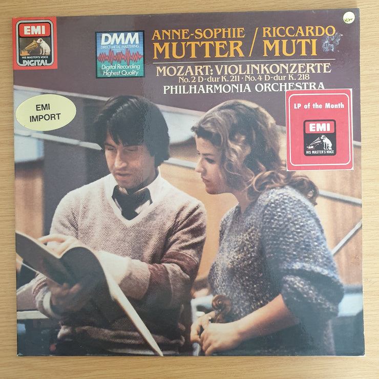 Mozart - Anne-Sophie Mutter / Riccardo Muti  - Philharmonia Orchestra (Germany Pressing) – Violinkonzerte No.2 D-dur K.211 / No.4 D-dur K.218 - Vinyl LP Record (VG+)