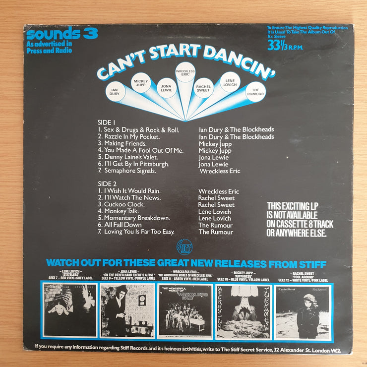 Stiff Sounds - Can't Start Dancin' (UK) - Vinyl LP Record (VG)