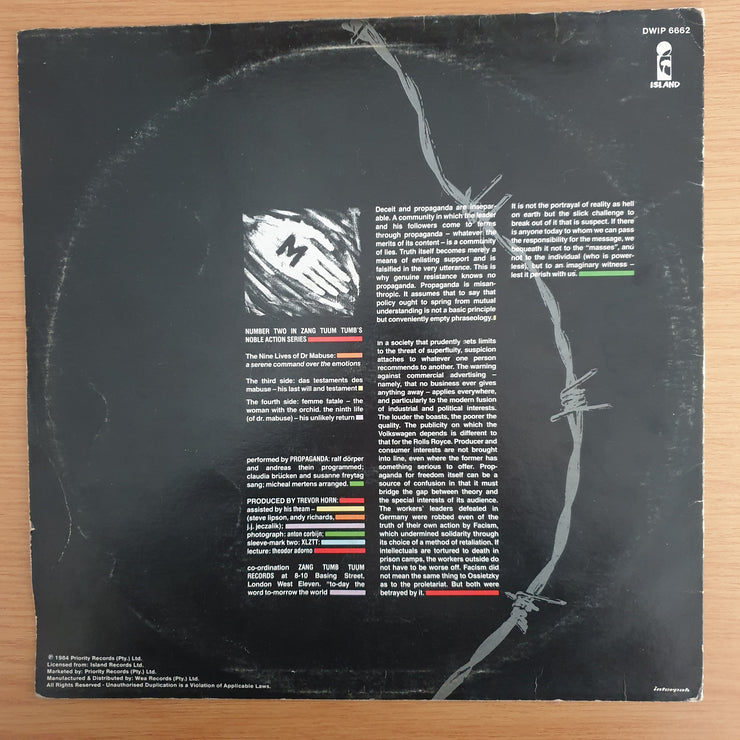 Propaganda – Dr. Mabuse - Vinyl LP Record (VG+)
