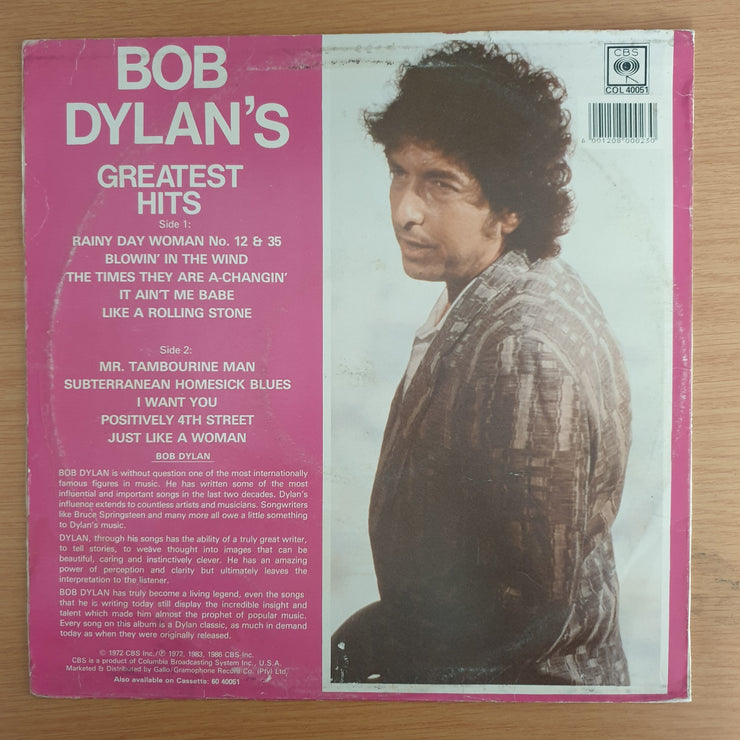Bob Dylan – Bob Dylan's Greatest Hits - Vinyl LP Record  (VG-)
