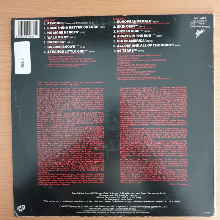 The Stranglers ‎– Greatest Hits 1977 - 1990 -  Vinyl LP Record (VG+)